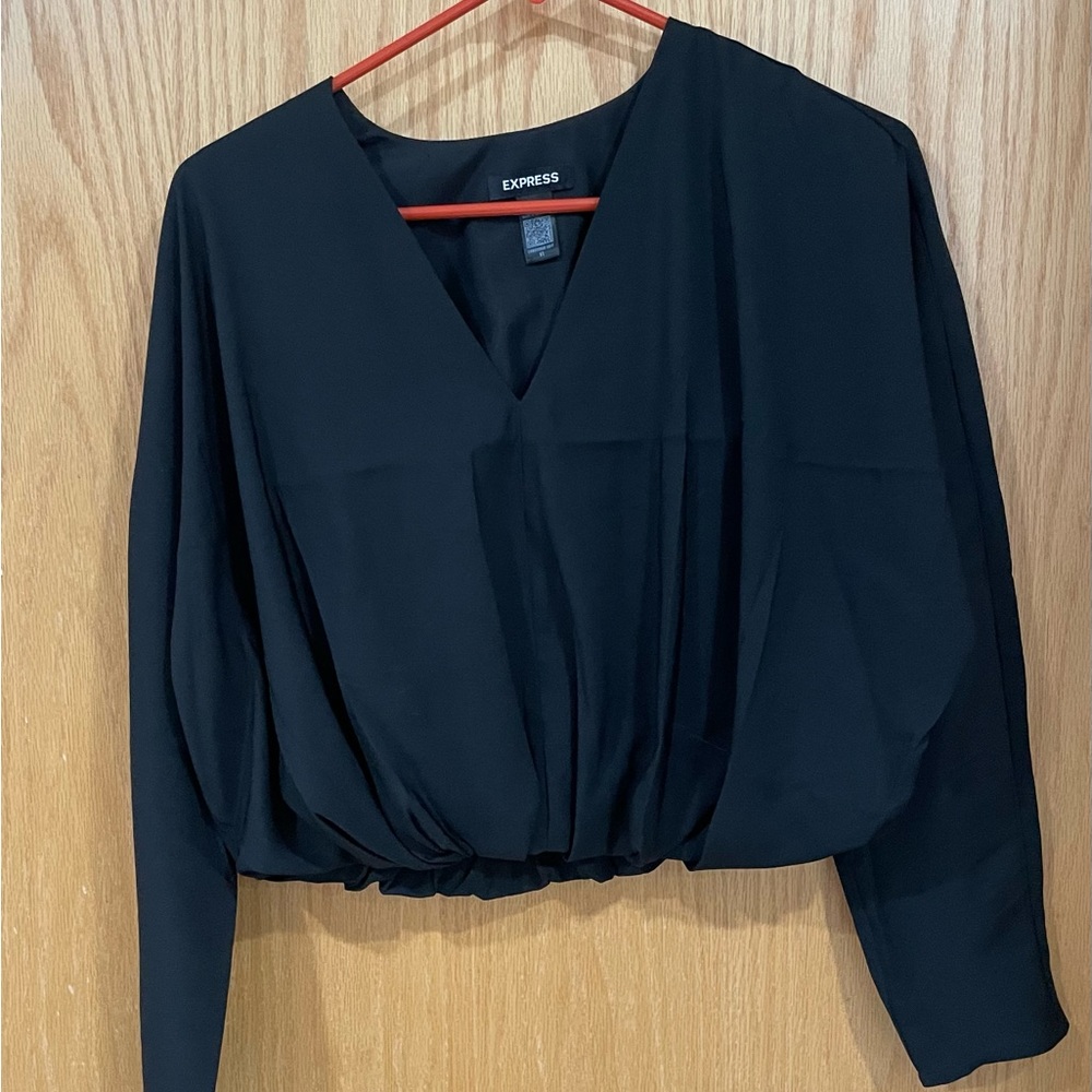 Express Black Relaxed Boxy Blouse